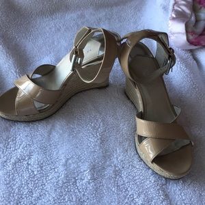 Michael Kors nude platform wedges
